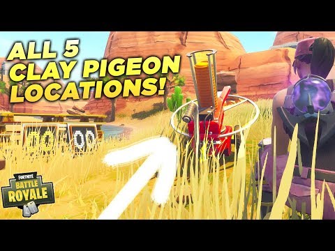 ALL 5 CLAY PIGEON LOCATIONS! "Shoot a Clay Pigeon at Different Locations" Fortnite Week 3 Challenge!