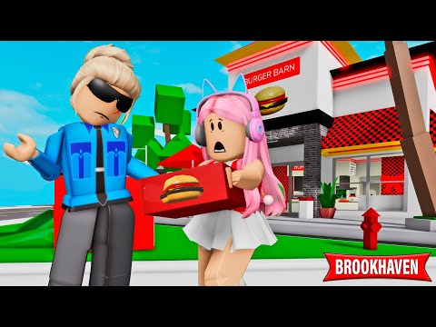 A POLICIA INVADIU MINHA HAMBURGUERIA NO BROOKHAVEN! Historinha Brookhaven RP - ROBLOX