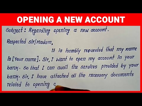Write Application for Opening a New Account | Regarding Opening a New Account Application