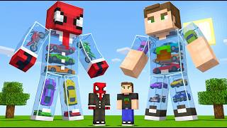 ZENGİN vs FAKİR: Heykel Araba Garajı (Minecraft)
