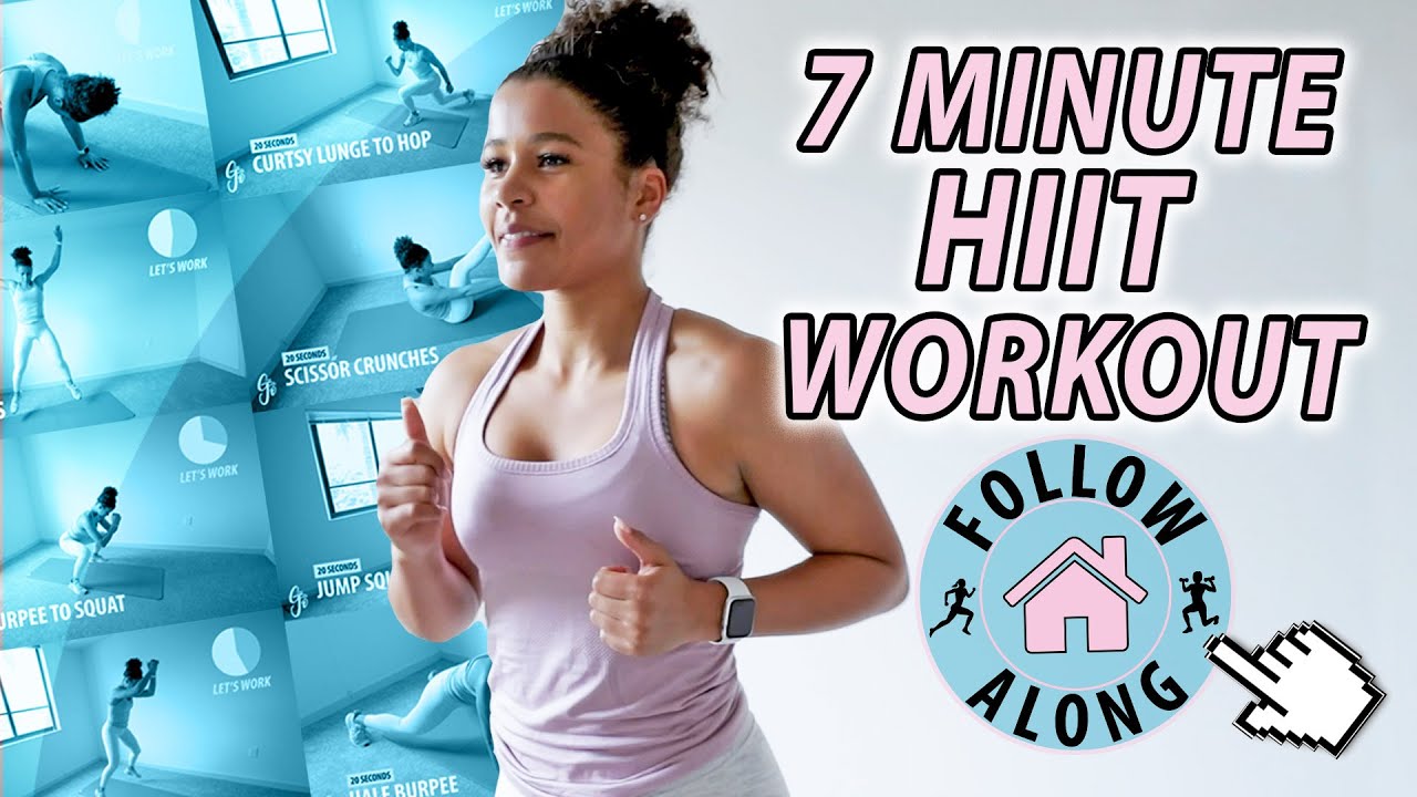 7 Min HIIT at Home (follow along workout) - Grow with Jo
