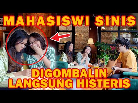 PRANK CAFE !! MAHASISWI SINIS, DIGOMBALIN SEKALI LANGSUNG HISTERIS