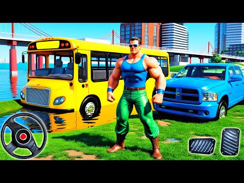 Bus, Police Car and Track Driving in Open World Game - Android Gameplay