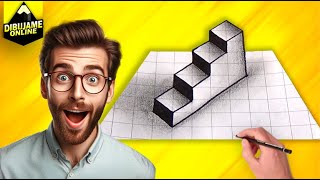 ✅ DIBUJOS EN 3D - COMO DIBUJAR UNA ESCALERA