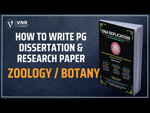 How to write PG Dissertation & Research Paper in Zoology | Printing | All University | VNR CLASSES