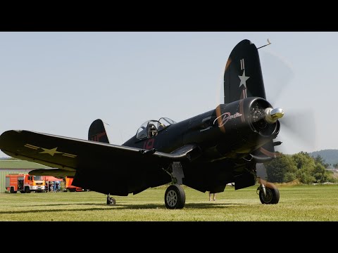 2400HP Corsair F4U-5NL "Flying Nightmares" RIPS THROUGH THE SKIES at Flugplatzkerb