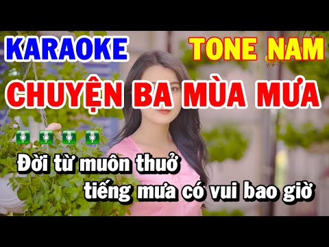 Karaoke Nhạc Sống Chuyện Ba Mùa Mưa | Tone Nam Nhạc Sống Bolero Beat Hay