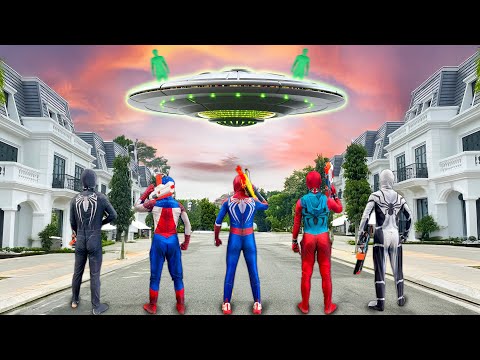 PRO 5 SPIDER-MAN TEAM || ALIEN Come To The Earth , RUN All Spider-Man !! ( Trust Me , It's Real )