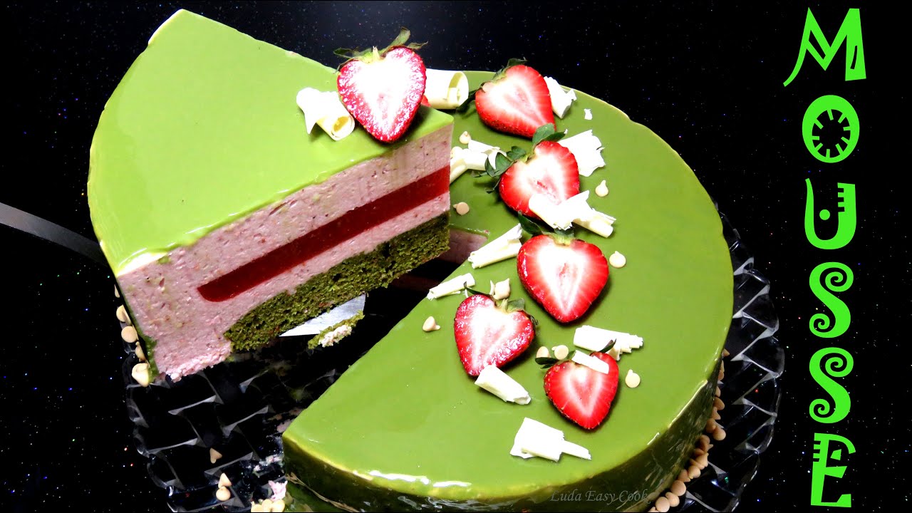 ВКУСНЫЙ Муссовый Торт с клубникой и японским зеленым чаем Матча delicious Mousse Cake recipe