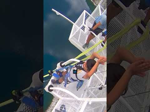 Kid tries to do Canada’s Highest Bungee 😮 #bungeejumping #gatineau #ottawa #adrenaline #canada
