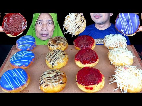 MUKBANG DONAT Rasa TARO || KEJU || KOPI || RED VELVET