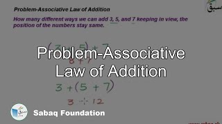 Problem-Associative Law of Addition