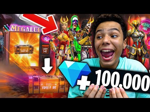 GASTEI 100 MIL DIAMANTES ZERANDO A SORTE ROYALE E A LOJA NO FREE FIRE!!!
