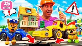 🔧🚗 ¡Paw Patrol arregla la carretera! | Juegos de construcción para niños