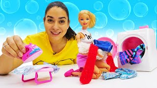 🧹✨ Lustige Schule mit Barbie – Saubermachen macht Spaß! Spielzeug Video für Kinder