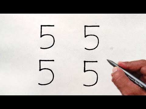 How to draw dog from number 5555 | easy dog drawing tutorial using number