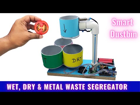 how to make Wet Dry Metal waste segregation project || Smart dustbin project using Arduino