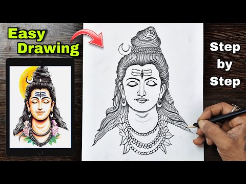 Lord Shiva and Parvati Drawing Tutorialb| Shivratri Special Drawing | Shiv sati drawing |god drawing