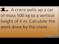Work and Energy Calculations