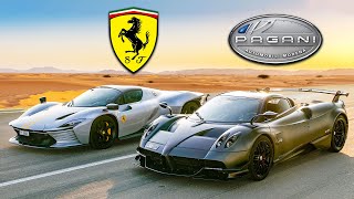 Кто победит в заезде: Ferrari SP3 или же Pagani Huayra?