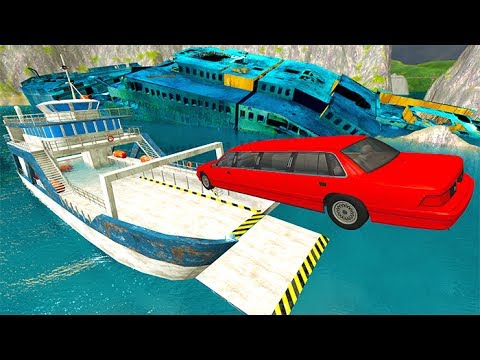 BeamNG drive - Throwing Cars Against Boats #2