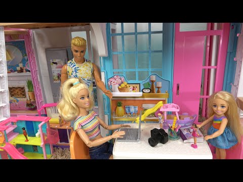 Barbie and Ken at Barbie Dream House Creating New Channel: Chelsea Toy Review