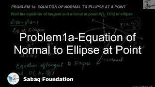 Problem1a-Equation of Normal to Ellipse at Point