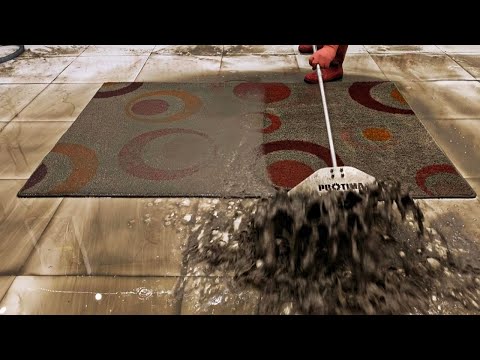Jet black dirty soft furry carpet cleaning satisfying ASMR