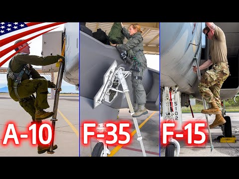 Amazing Retractable Ladder Mechanisms: Boarding US Fighters & Attack Aircraft