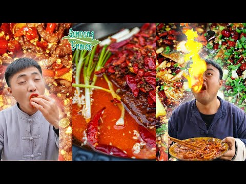 TikTok Funny Mukbang | Spicy Food Challenge! | Songsong and Ermao