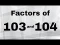 Prime Factorization and Factors of 104
