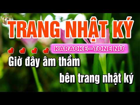 Karaoke Nhạc Trữ Tình Trang Nhật Ký Tone Nữ Beat Chuẩn | Làng Hoa
