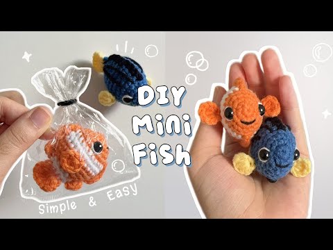 ♡ Crochet Fish Keychain Tutorial| Nemo & Dory| Beginner Friendly 𓆝 ⋆. ♡
