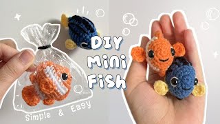 ♡ Crochet Fish Keychain Tutorial| Nemo & Dory| Beginner Friendly 𓆝 ⋆. ♡