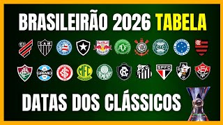 BRASILEIRÃO 2026 | SAIU A TABELA | CONFIRA A 1ª RODADA | DATAS DOS CLÁSSICOS