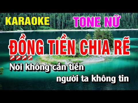 Đồng Tiền Chia Rẽ Karaoke Tone Nữ Nhạc Sống Dễ Hát | Nguyễn Linh