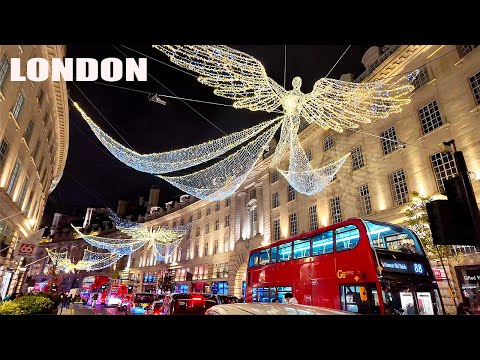 ✨2024 Central London Christmas Lights Walk | Mayfair & West End Christmas Lights & Decorations [4K]