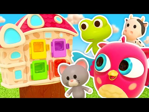 ¡El Búho Hop Hop aprende nombres de animales! Los mejores dibujos animados.