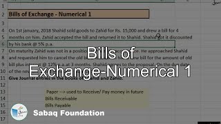 Bills of Exchange-Numerical 1