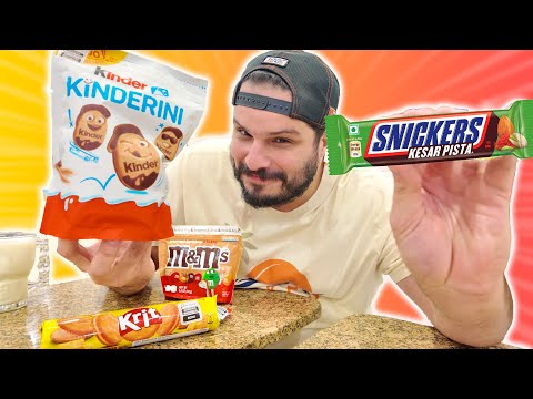 PROVANDO NOVO CHOCOLATE KINDER + SNICKERS PISTACHE + OUTRAS DELÍCIAS