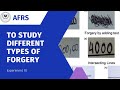 Types and Techniques of Forgery