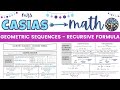 Identifying Geometric Sequences and Recursive Formulas