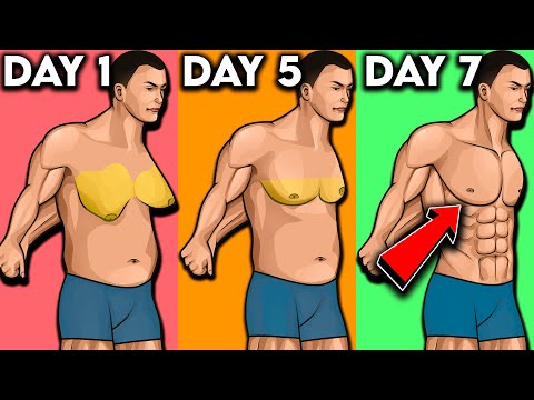 7 Min 7 Day 7 Beginner Exercises For Chest Fat (LOSE MAN BOOBS!)