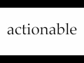 Understanding Actionable Concepts