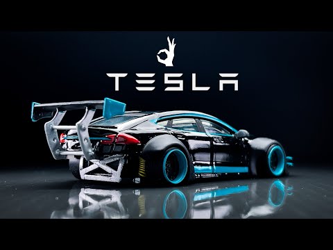 Tesla S Plaid Rocket Bunny style Matchbox Custom