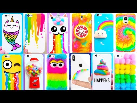20 DIY PHONE CASES 🌈Rainbow Edition 🌈| Easy & Cute Phone Projects & iPhone Hacks
