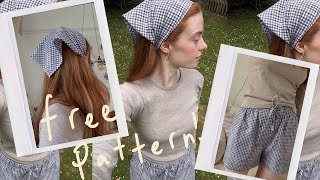 HOW TO MAKE A BANDANA HEADBAND (FREE PATTERN) & Sewing for the heatwave! | Rosie Caldwell