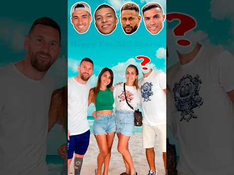 Two famous football players with their wives ⚽❤️ #messi #ronaldo #neymar #mbappe #suarez #football