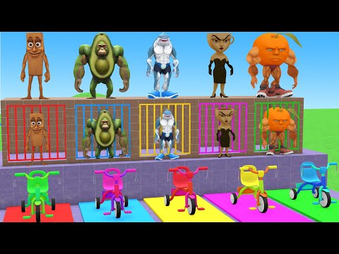 Long Slide Game with Cow Elephant Gorilla Hippopotamus Tiger 3d Animal Game Funny 3d Animals