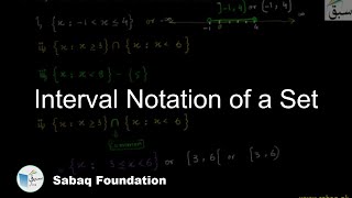 Interval Notation of a Set